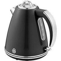 Swan Sk19020Bn Retro Jug Kettle, Fast Boil, Easy Pour, 360 Degree Base, 1.5L, 3000W, Black