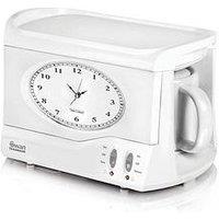 Swan Stm201N Vintage Teasmade With A Traditional Dial Clock, Rapid Boil And Alarm, 600Ml, 850W, White