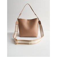 New Look Light Brown Leather-Look Hobo Bag