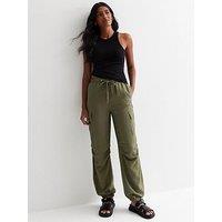 New Look Khaki Tie Waist Cargo Joggers