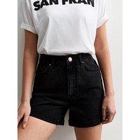 New Look Black Denim Boyfriend Shorts