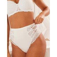 Lipsy Swirl Lace Shaping Thong - White