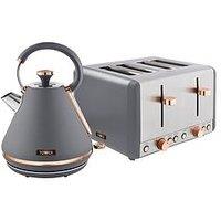 Tower Cavaletto Kettle & 4-Slice Toaster Twin Pack - Grey