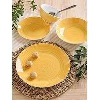 Waterside Sunshine Yellow Spin Wash 16-Piece Dinner Set