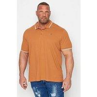 Badrhino Short Sleeve Tipped Polo Shirt - Orange