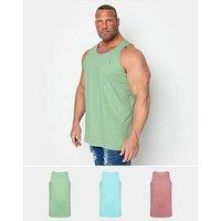 Badrhino 3 Pack Of Sleeveless Vests - Multi