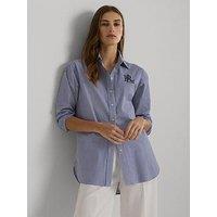 Lauren By Ralph Lauren Kotta Long Sleeve Button Front Shirt - Blue