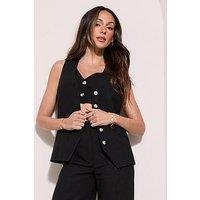 Michelle Keegan Premium 3 Piece Set Longline Waistcoat - Black