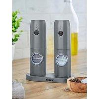 Tower Rechargeable Salt And Pepper Mills In Grey