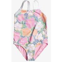 Roxy Girls One Piece Stretch Fabric Swimsuit - Pink Print