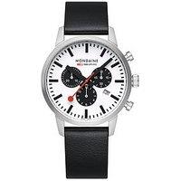 Mondaine Neo Chrono White/Black Dial 41Mm - Grape Leather