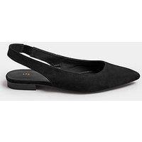 Long Tall Sally Flat Point Slingback Black