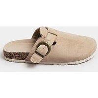 Yours Extra Wide Fit Footbed Clog Micro Taupe - Natural