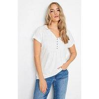 Long Tall Sally Tall Ivory Short Sleeve Pintuck Shirt