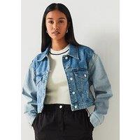 Mango Two Tone Denim Jacket