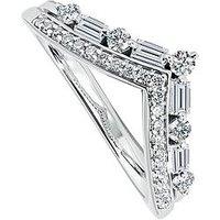 Created Brilliance Riviera 9Ct White Gold 0.40Ct Tw Lab Grown Diamond Wishbone Ring