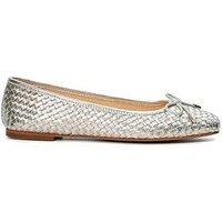 Dune London Heights Bow Front Ballerina Shoes - Silver