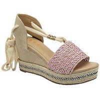 Ravel Forres Basket Woven Espadrille Wedged Sandals - Pink