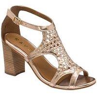 Ravel Coreen Metallic Woven Front Heeled Sandals - Rose Gold