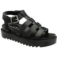 Ravel Oakley Gladiator Flatform Wedged Sandals - Black