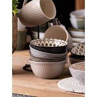 Hestia Retreat Tile Pattern Pasta Bowls &Ndash; Set Of 4