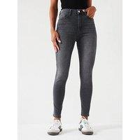 V By Very Florence High Rise Skinny Jeans - Charcoal