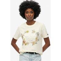 Superdry Floral Graphic Relaxed T-Shirt - Cream