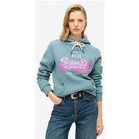 Superdry Embellished Vintage Logo Graphic Hoodie - Blue