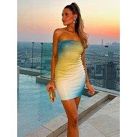 In The Style Sequinned Ombre Bandeau Bodycon Mini Dress - Multi