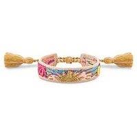 Thomas Sabo Womens Multicoloured Charm Club Woven Festival Bracelet, Adjustable, Side Fastening With Tassels