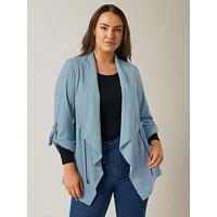 Evans Waist String Waterfall Jacket - Blue