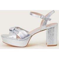 Monsoon Twist Knot Platform Heels - Silver