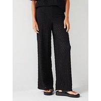 V By Very Crochet Flare Trousers - Black