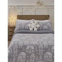 The Very Collection Nordic Christmas House Fleece Duvet Cover Set