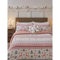 Very Home Christmas Fairisle Blush Duvet Cover Set