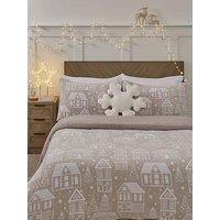Very Home Nordic Christmas House Fleece Duvet Cover Set