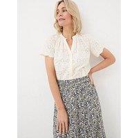 Fatface Jiya Broderie Blouse - White