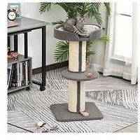 Pawhut 91Cm Cat Tree With Sisal Scratching Post Grey