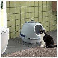 Pawhut Cat Litter Box With Litter Scoop Enclosed Drawer & Skylight -Blue
