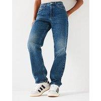 V By Very High Waist Relaxed Fit Jeans - Mid Wash