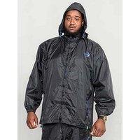 D555 Zac Packaway Weatherproof Rain Jacket - Black