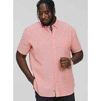 D555 Hazelwood Linen Mix Short Sleeved Shirt - Salmon