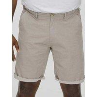 D555 Elon Stretch Chambray Shorts - Stone