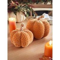 Very Home Set Of 2 Chenille Pumpkin Autumn/Halloween Decorations