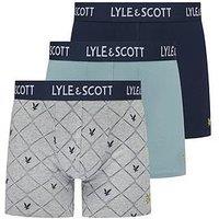Lyle & Scott Lyle & Scott Elliot 3-Pack Monogram Trunks - Blue