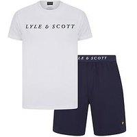 Lyle & Scott Lyle & Scott Oakley Script T-Shirt And Shorts Lounge Set - Navy