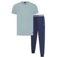 Lyle & Scott Cash T-Shirt And Cuffed Bottoms Lounge Set - Blue