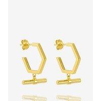 Rachel Jackson Hexagon T-Bar Hoop Earrings