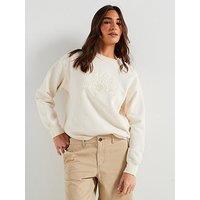 Levi'S Graphic Heritage Sweatshirt - Crew Applique Varsity - Beige