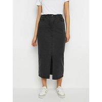 Long Tall Sally Tall Black Lightweight Acid Wash Skirt